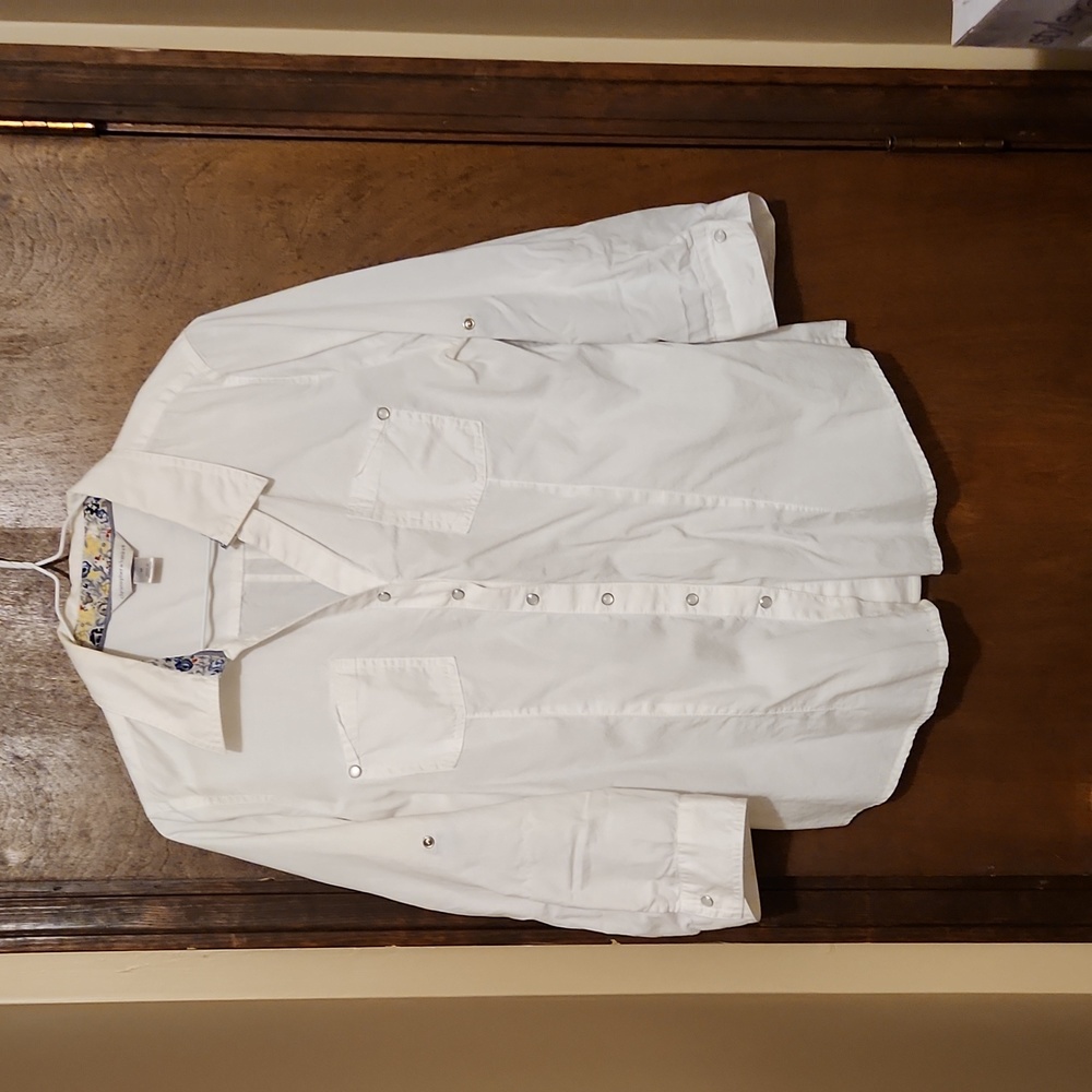 Christopher & Banks Essentials Shirt  White Size Medium
